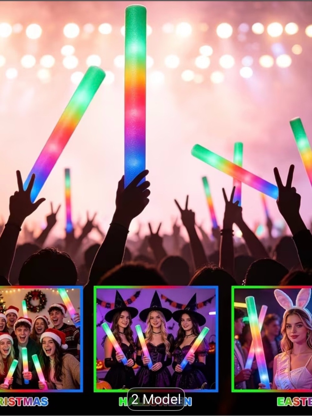 100 piece LED Foam Glow Sticks!